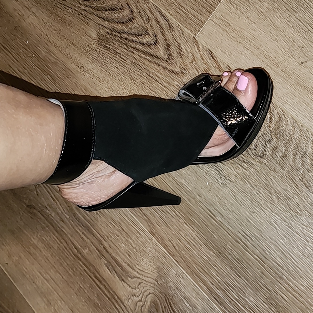 MICHAEL BY MK REAL LEATHER N PATENT LEATHER ANKLE STRAP PLATFORM SEXYAF …